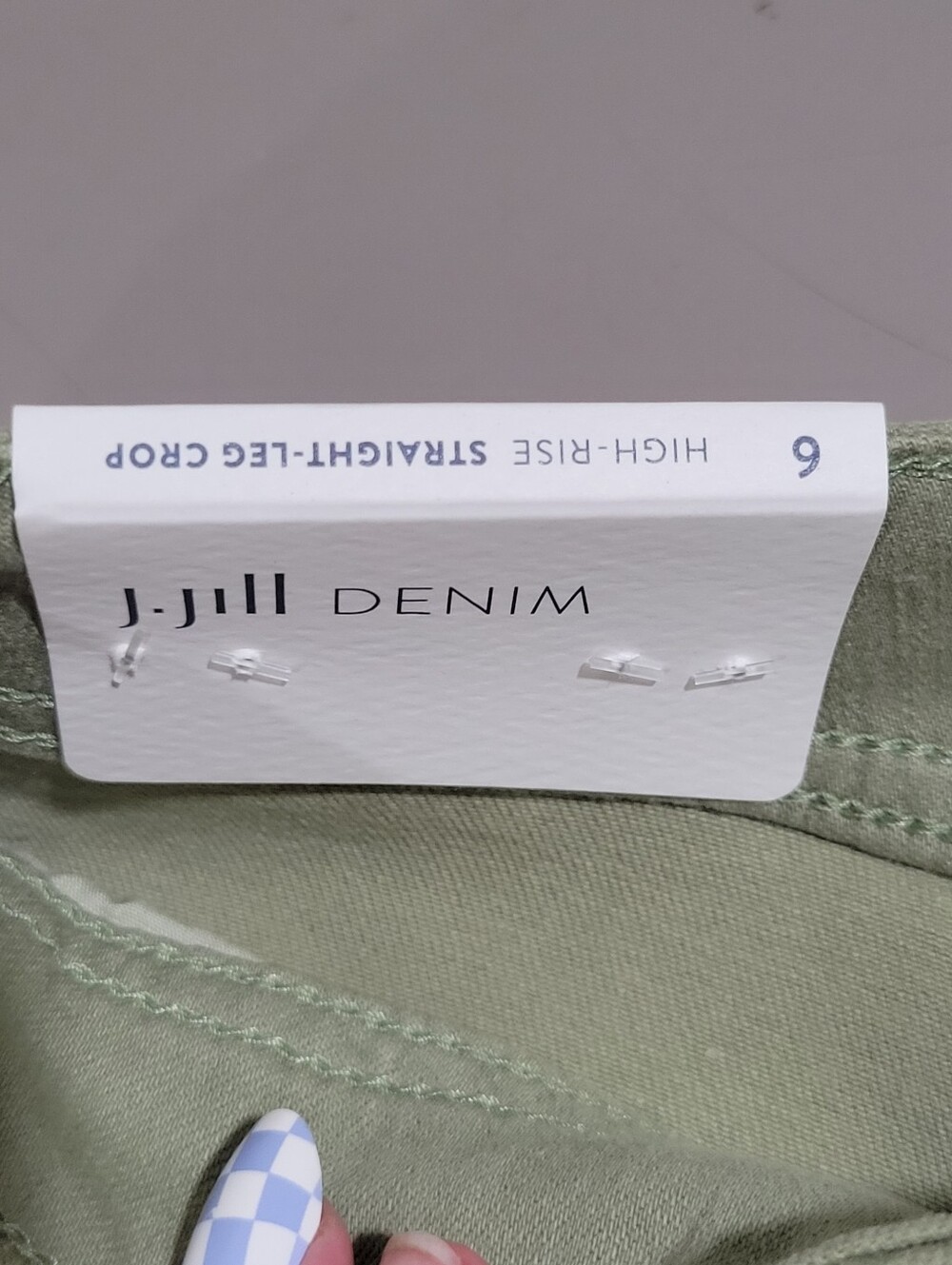 J. Jill High-Rise Straight Leg Crop Light Olivine Size 6 NWT Stretch 14×23 - Picture 11 of 16